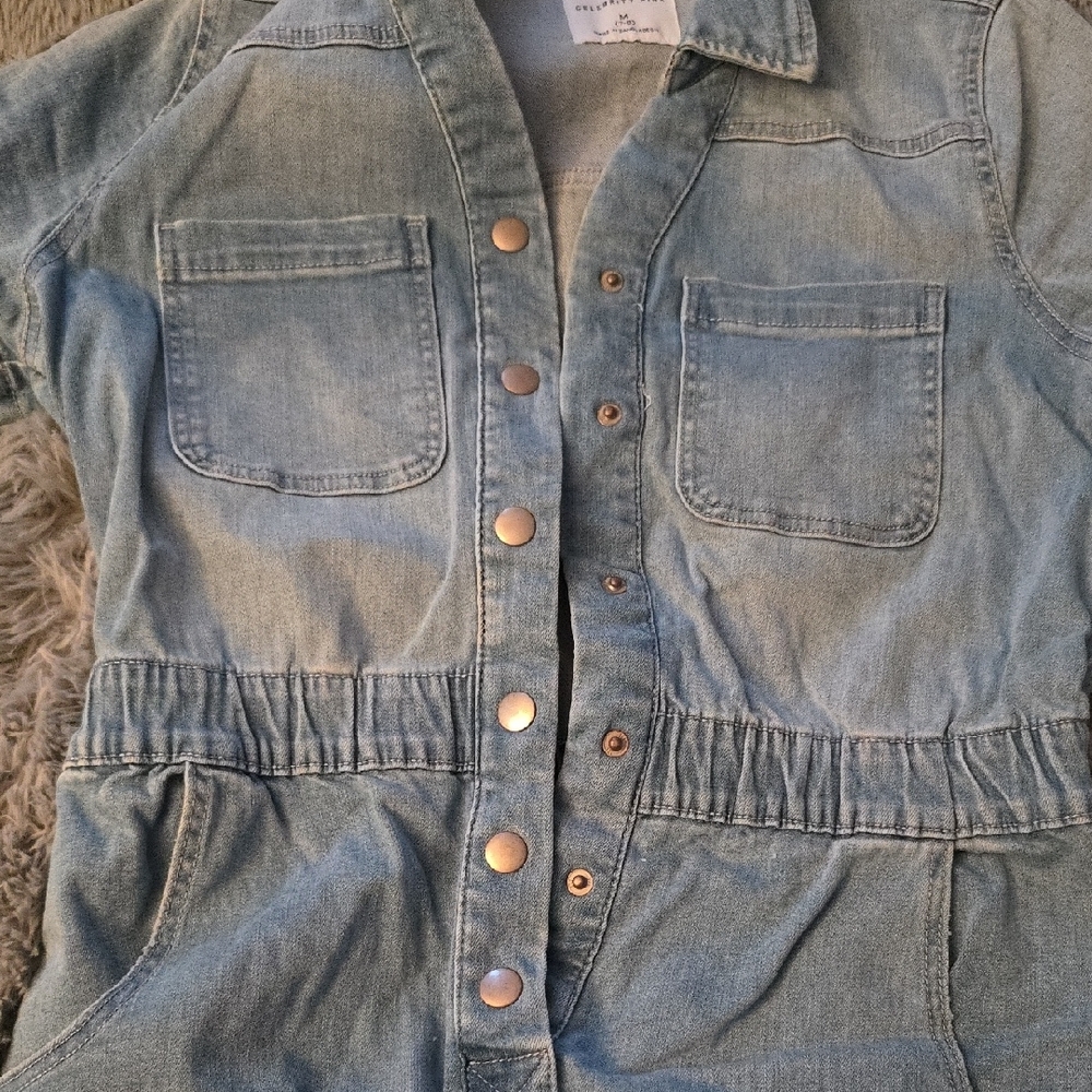 Celebrity Pink Denim Jumpsuit - Blue - Picture 8 of 8